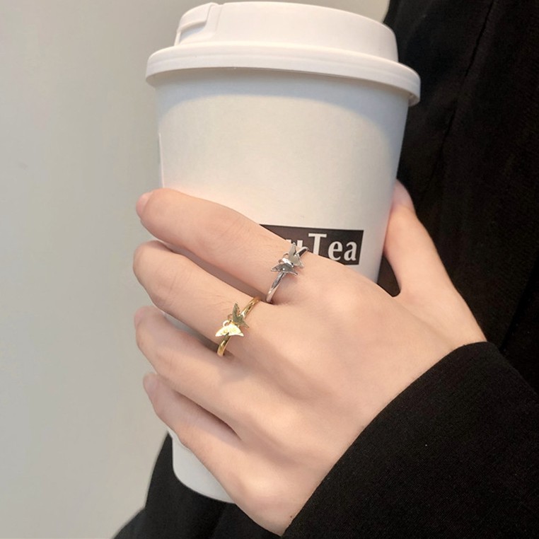 Nhẫn Chất Liệu Kim Loại Mặt Hình Bướm B0007