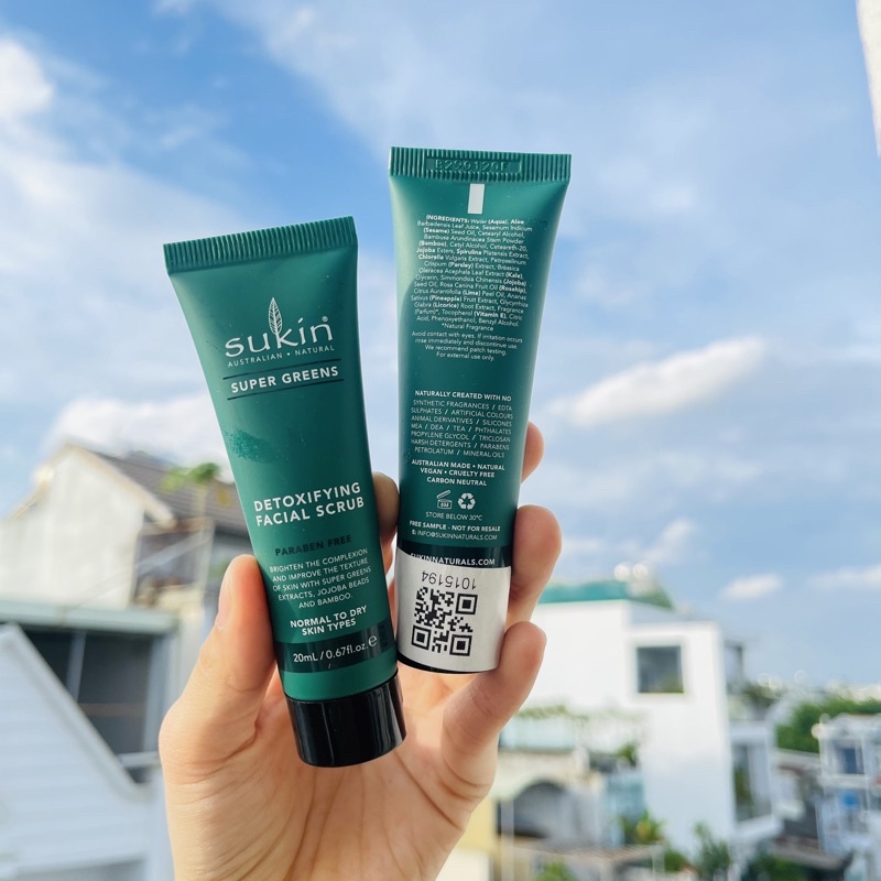 Tẩy Tế Bào Chết Loại Bỏ Độc Tố Sukin Cho Da Super Greens Detoxifying Facial Scrub 20ml
