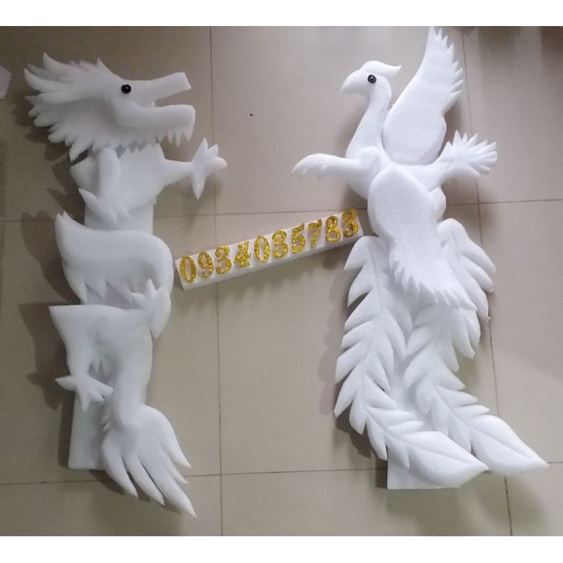 Cốt phôi xốp dẻo rồng phụng làm cổng trang trí cưới