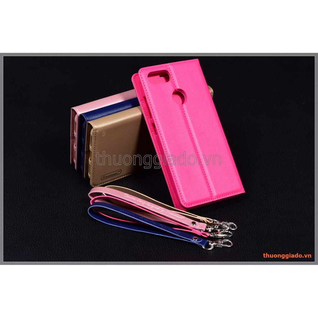 Bao da Asus Zenfone Max Plus M1 (ZB570TL), Wallet Leather Case, HANMAN, CANVAS DIARY
