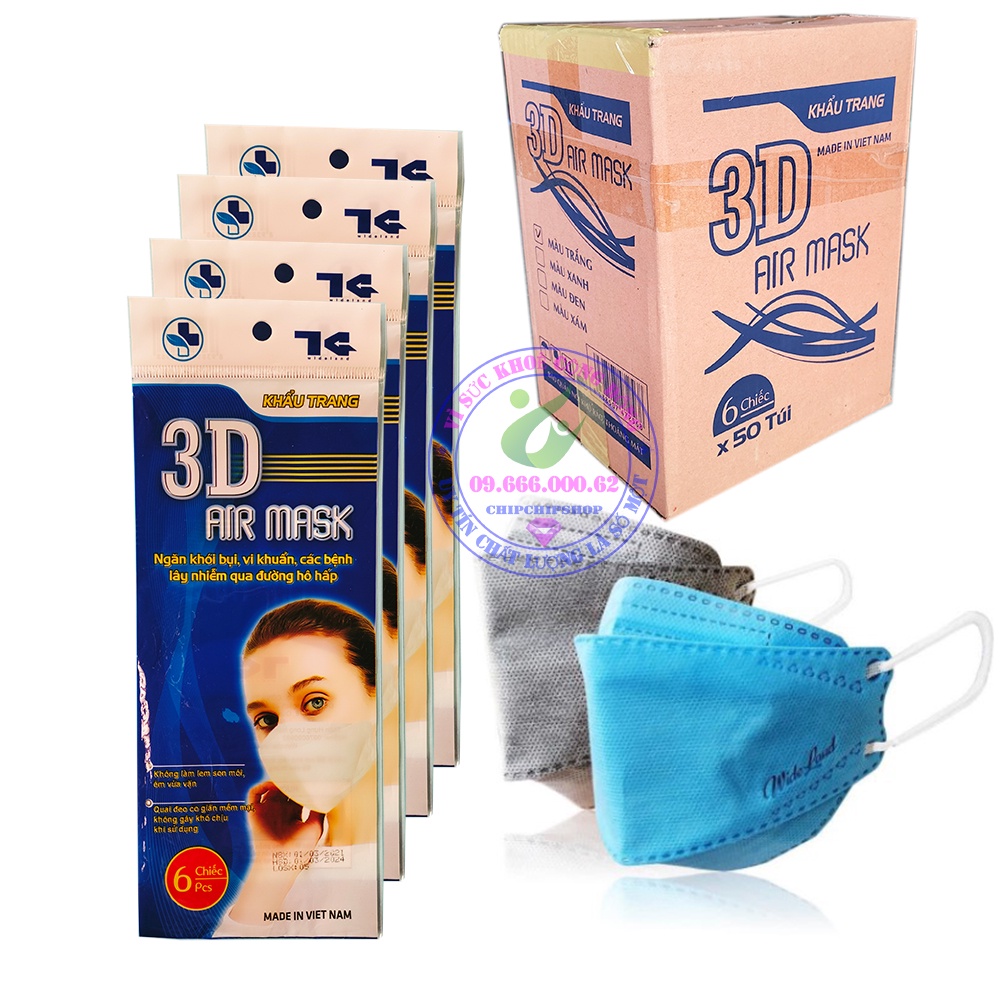 Sỉ 1 Thùng Khẩu Trang 4D Land Air Mask 300 Chiếc. 4 lớp kháng khuẩn cao cấp chống bụi mịn. DC XL TM  3D 5D 6D N95 KF94.