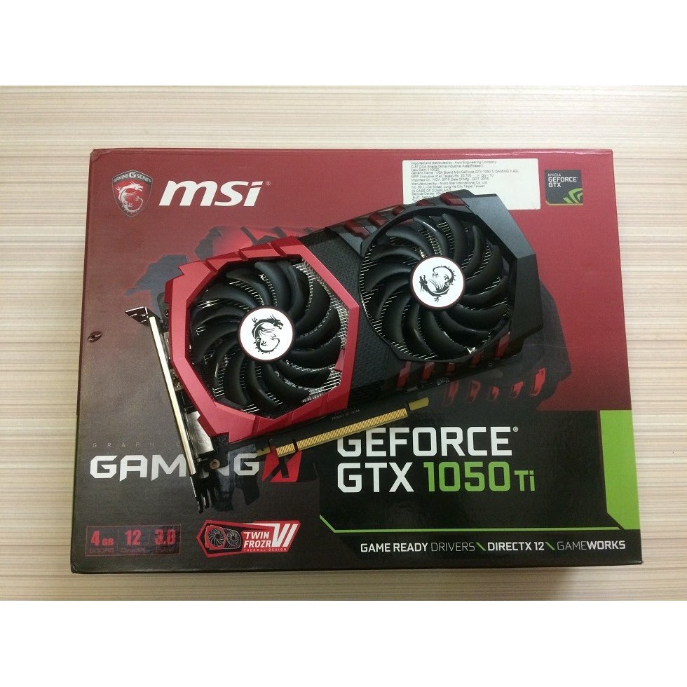 VGA MSI GTX 1050TI 4G GAMING X CHÍNH HÃNG PHÚC ANH ( BẢO HÀNH 36T)