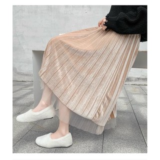 Chân váy xếp li dài, midi,xếp ly free size
