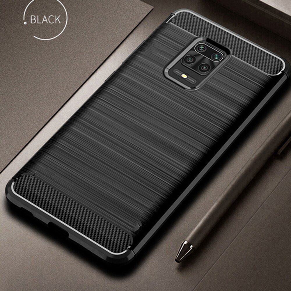 Ốp điện thoại TPU mềm sợi carbon chống sốc cho Xiaomi Redmi Note 9s Note 9 Pro
