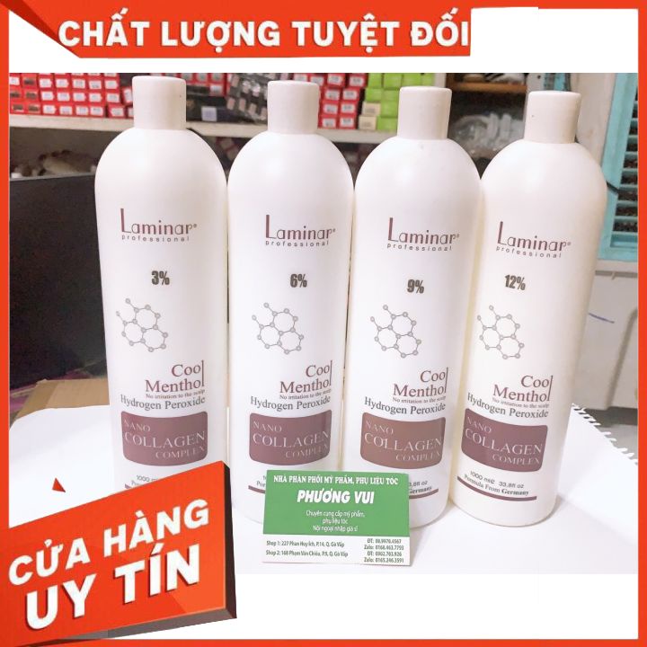 Oxy trợ nhuộm tóc LAMINAR 1000ml 3%-6%-9%-12% Collagen không kích ứng da đầu -không rat da đầu có mùi thơm