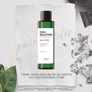 Nước Hoa Hồng Ngăn Ngừa Mụn Làm Dịu Da Chiết Xuất Tràm Trà Gaston Cica Solution Relax Toner