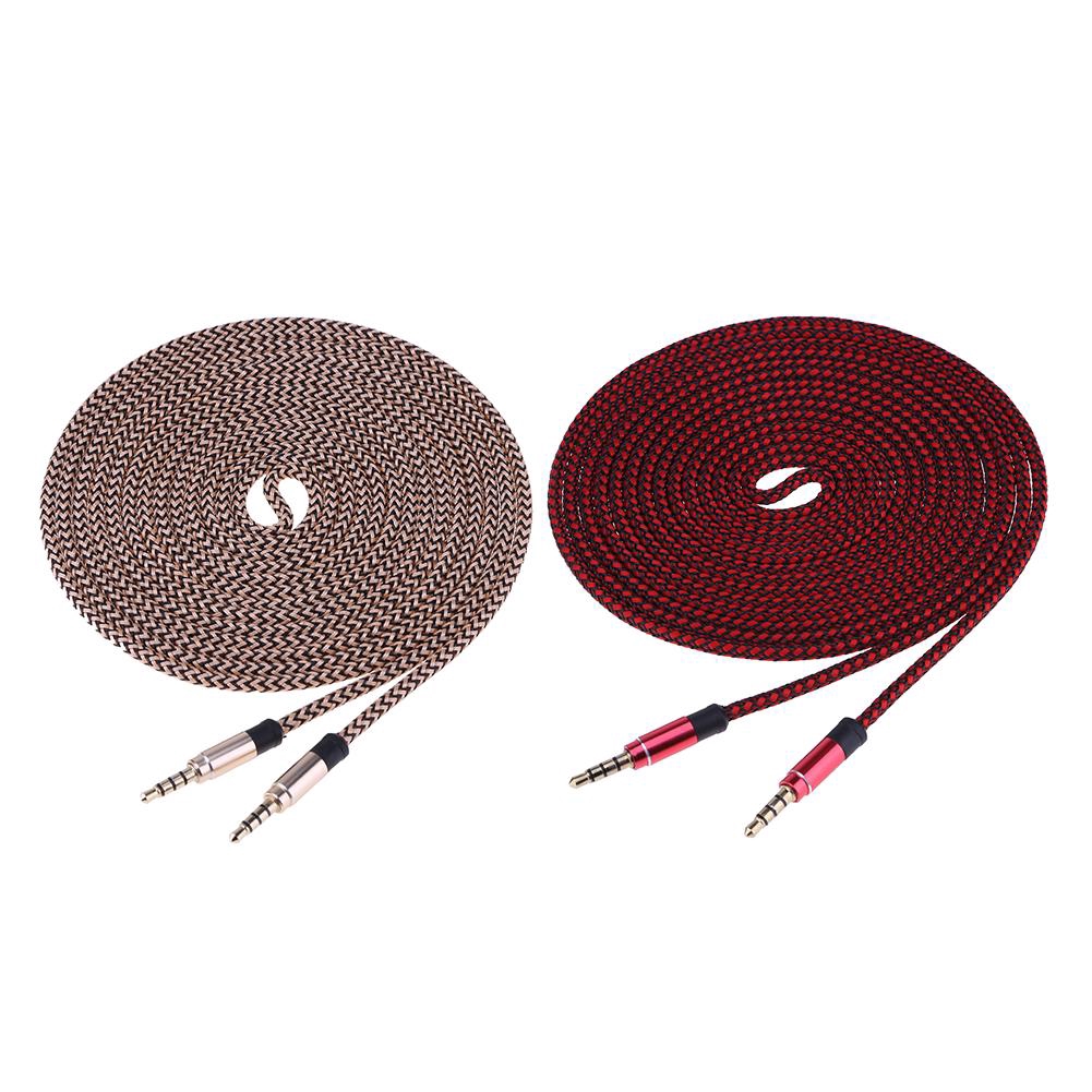 3.5mm Male To 3.5mm Male AUX Wire Auxiliary Stereo Weaving Audio Cable