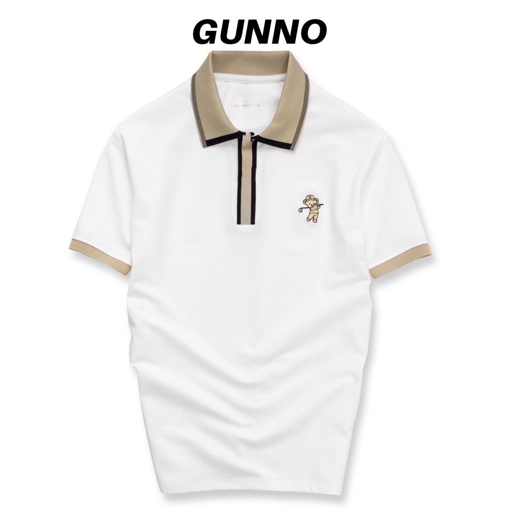 Áo polo nam GUNNO vải cvc dày dặn thấm hút nhanh bền màu không nhăn co giãn tốt logo thêu
