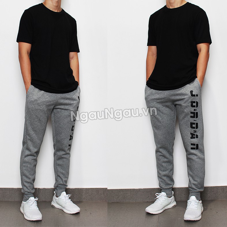 Quần Jogger thun da cá in chữ có big size 110kg form unisex nam nữ mặc được - 6058 | BigBuy360 - bigbuy360.vn
