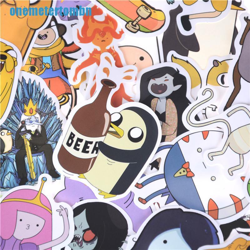 Set 30 Miếng Dán Hoạt Hình Adventure Time Trang Trí Laptop / Va Li