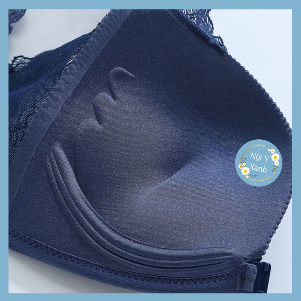 Áo Lót Không Gọng Không nét chỉ may Phối Ren phong thái Japan trang điểm ngày hè dành riêng cho Nữ Nội y xanh chất đẹp d
