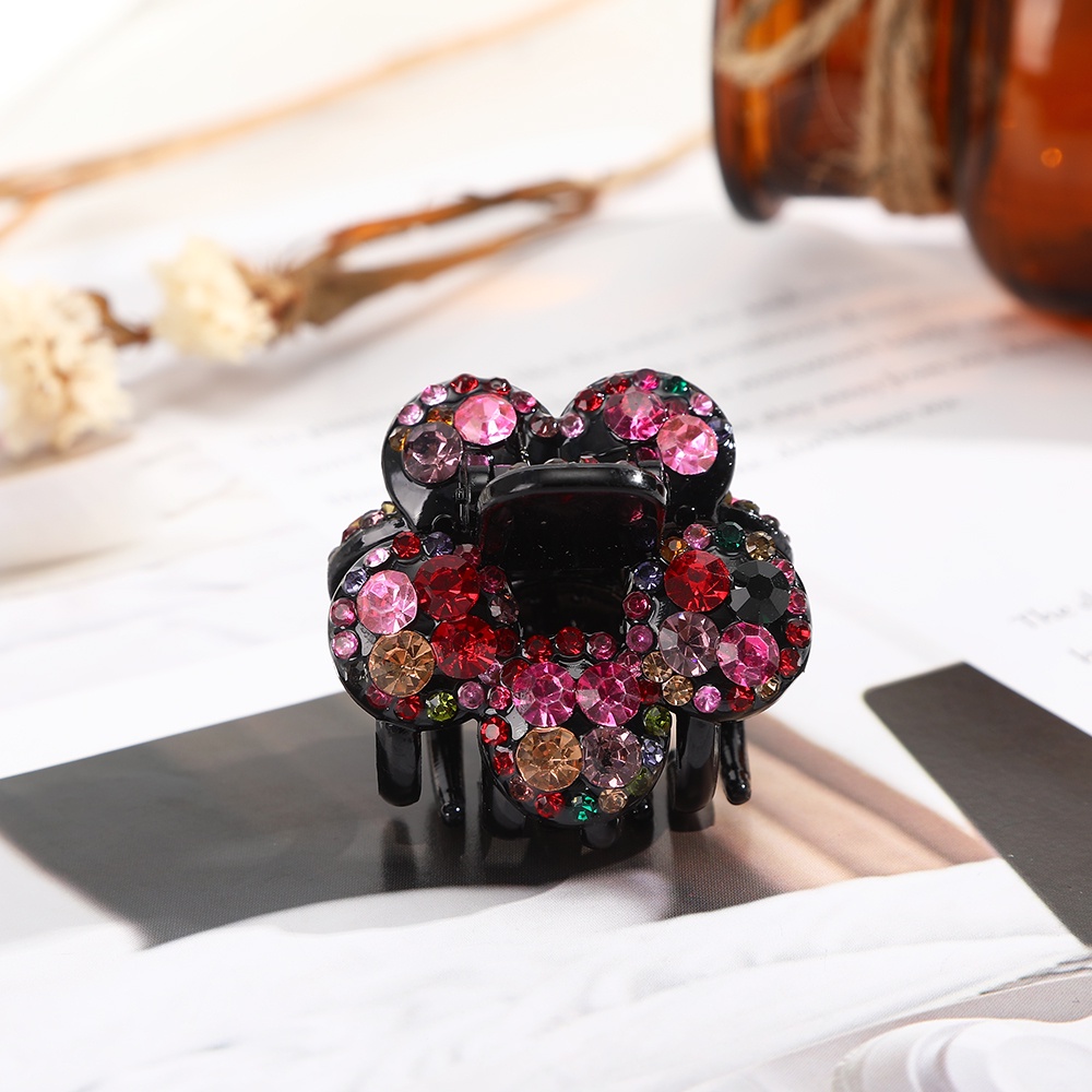 Kẹp tóc hình hoa đính đá dễ thương cho nữ tùy chọn màu sắc