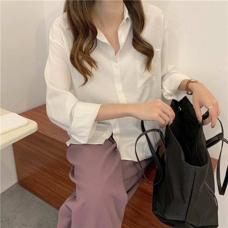 Áo sơ mi nữ form rộng COS áo sơ mi nữ công sở phong cách hàn quốc nhiều màu sắc trẻ trung  A1018 | BigBuy360 - bigbuy360.vn