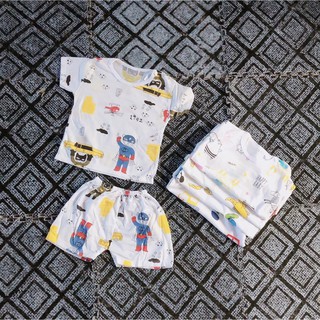Họa Tiết Mới-Combo 10 bộ quần áo coton cho bé trai/bé gái(4-16kg)