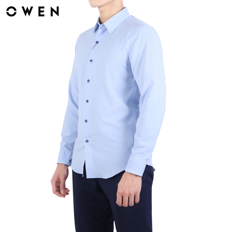 Áo sơ mi dài tay nam Owen Nano Slim Fit màu Xanh nhạt - AS23552D