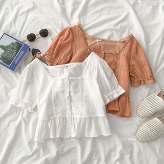 [order] ÁO KIỂU CROPTOP CỔ VUÔNG