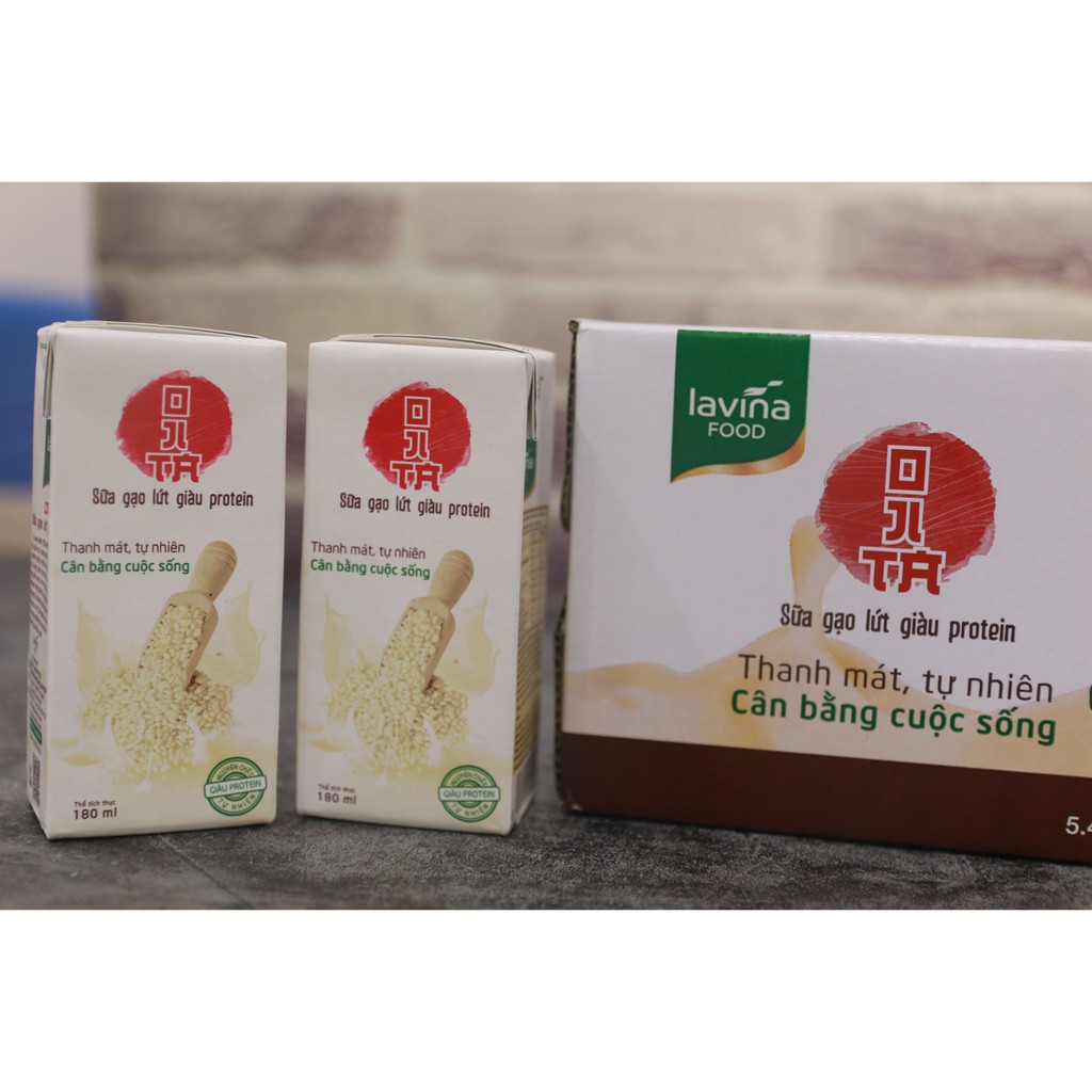 Thùng 30 hộp Sữa gạo lứt giàu protein Ojita 180ml