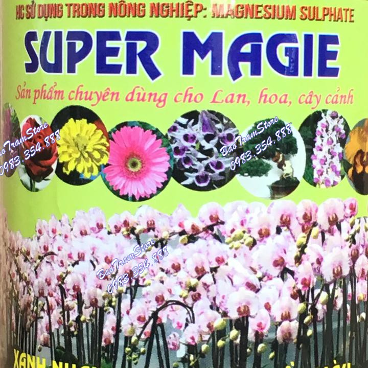 Phân bón Super Magie - Magnesium sunphat hũ 100g, giúp cây xanh nhanh, hoa tươi, bền màu, sản phẩm chuyên dùng cho hoa l