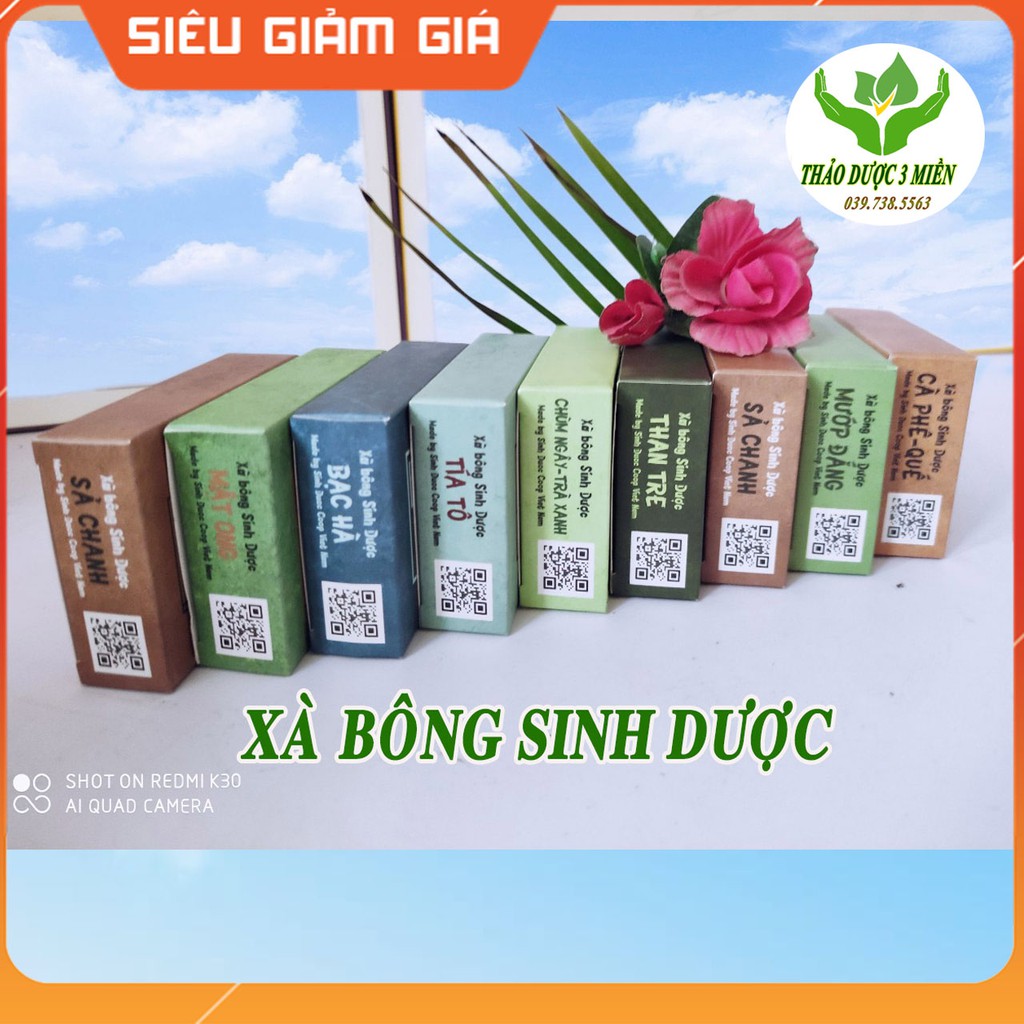 Xà Bông thảo dược100% tự nhiên dùng tắm gội, rửa mặt làm sạch da,sáng da, kháng khuẩn và sạch mụn phù hợp mọi loại da