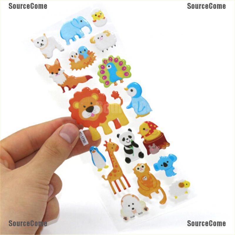 Set 5 Tấm Sticker Dán Trang Trí Sổ Lưu Niệm Hình Hoạt Hình Dễ Thương Cho Bé