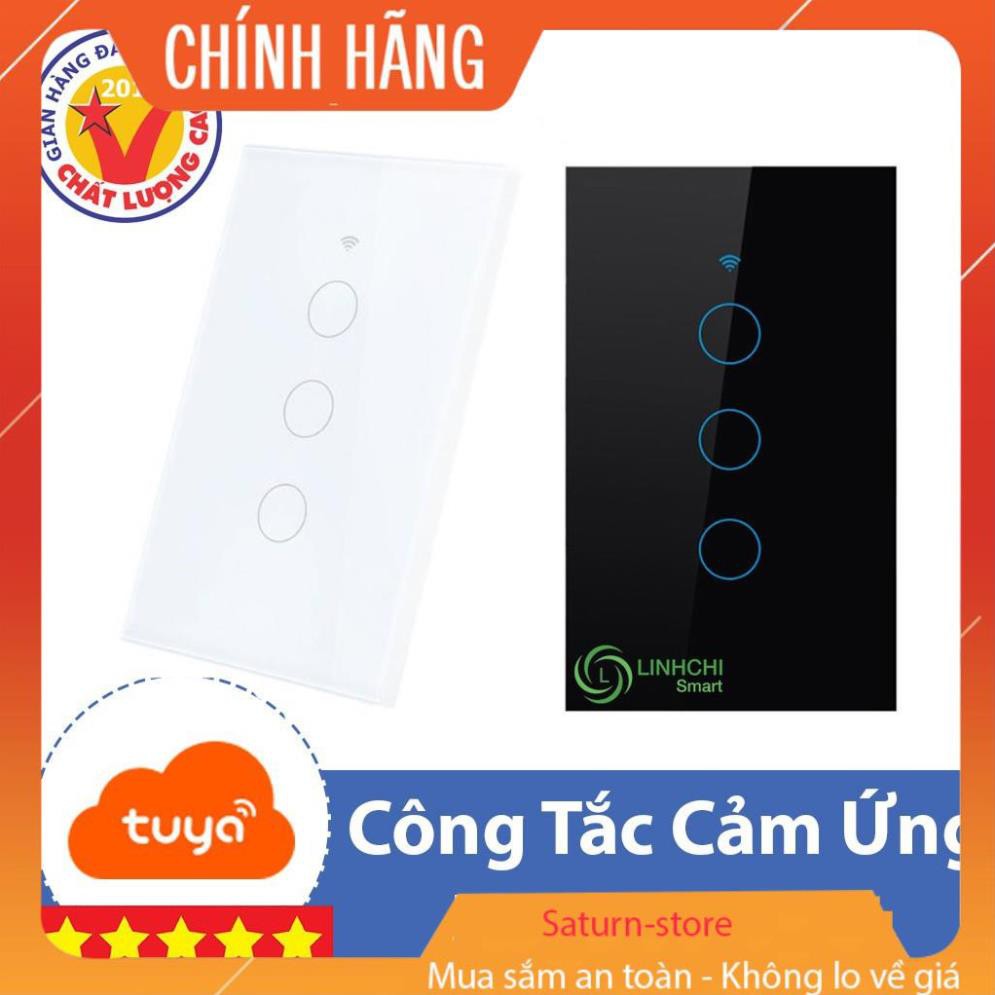 Công tắc cảm ứng, Công Tắc wifi Điều Khiển Cảm Ứng TUYA 2, 3, 4Nút Ấn (Wifi + RF433) - Tương thích IOS &amp; Android