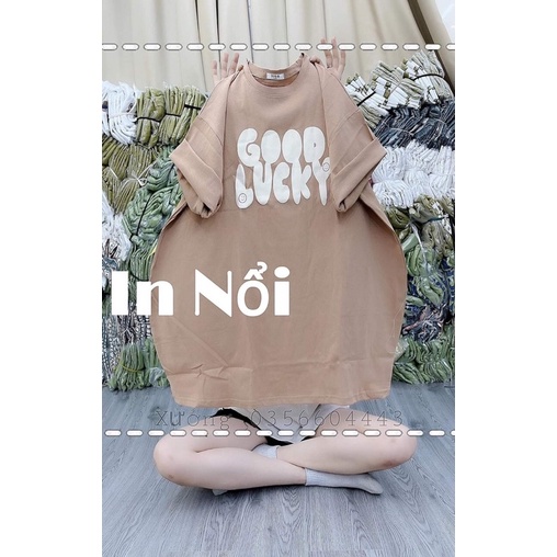 [ Rẻ vô địch ] Áo thun cotton tay lỡ dáng rộng unisex - Good luck