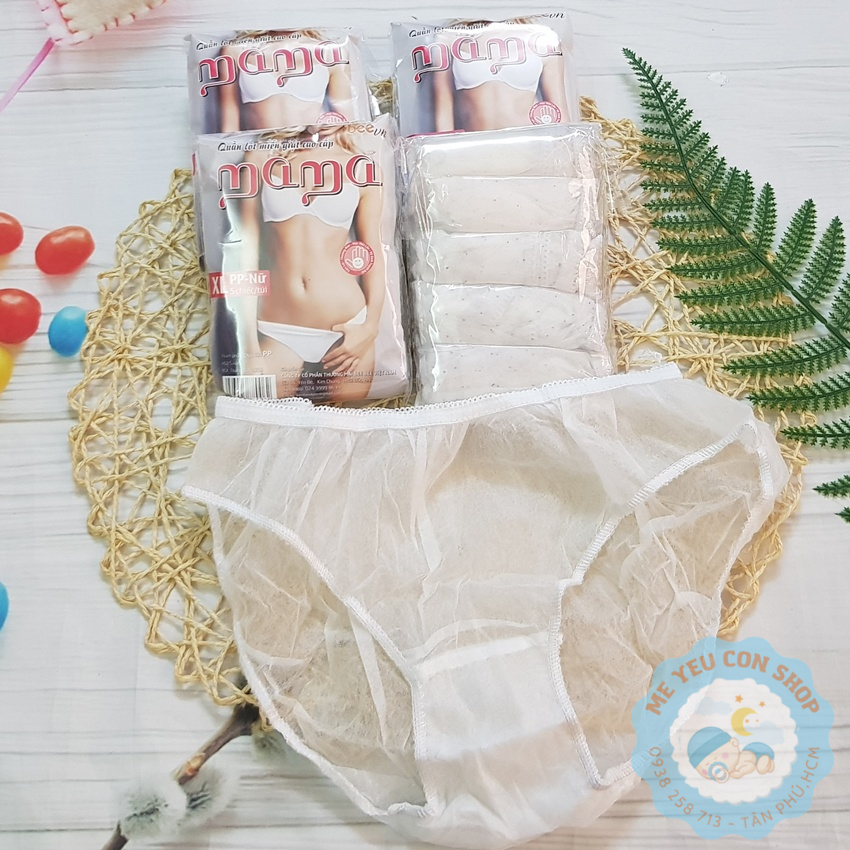 LỐC 10 Quần lót PP/ COTTON MAMA dùng 1 lần tiện lợi cho mẹ đi sinh hoặc đi du lịch (katydang)