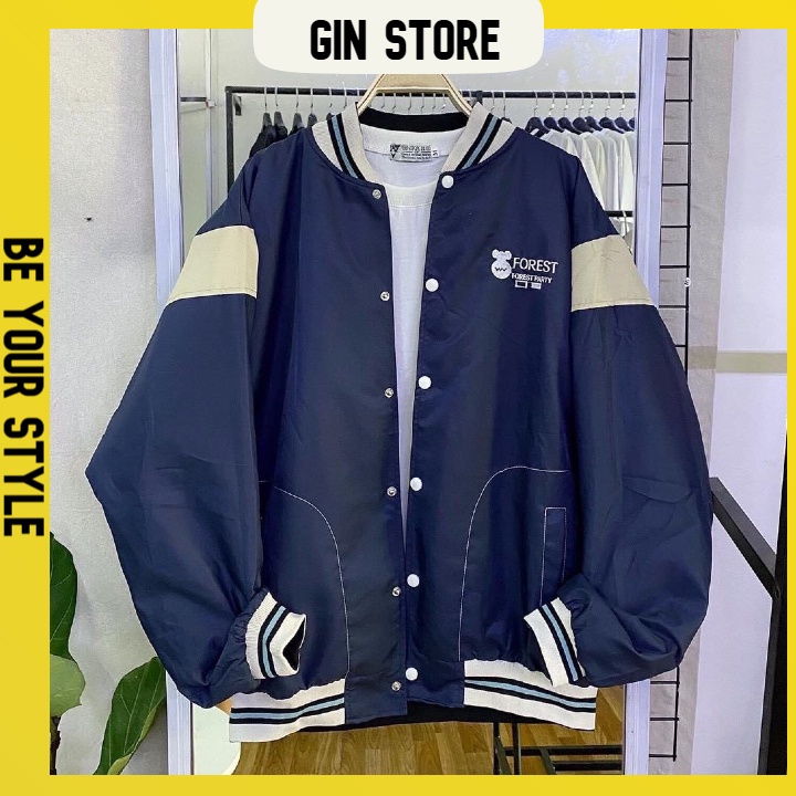 Áo bomber dù 2 lớp FOREST áo bóng chày form nam nữ oversize Unisex - GIN STORE