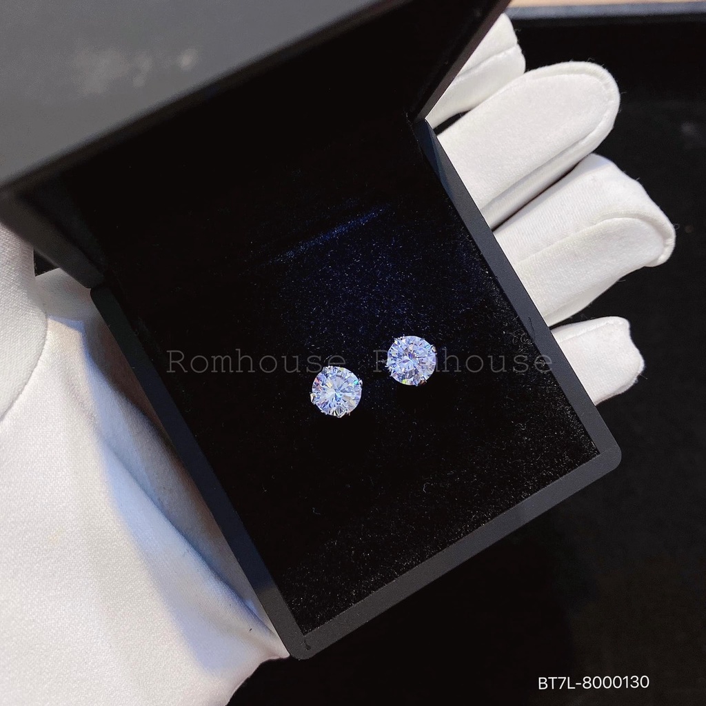 Bông tai nữ đính hột xoàn cao cấp cực sáng 6.3 ly và 7.2 ly cực sang chảnh