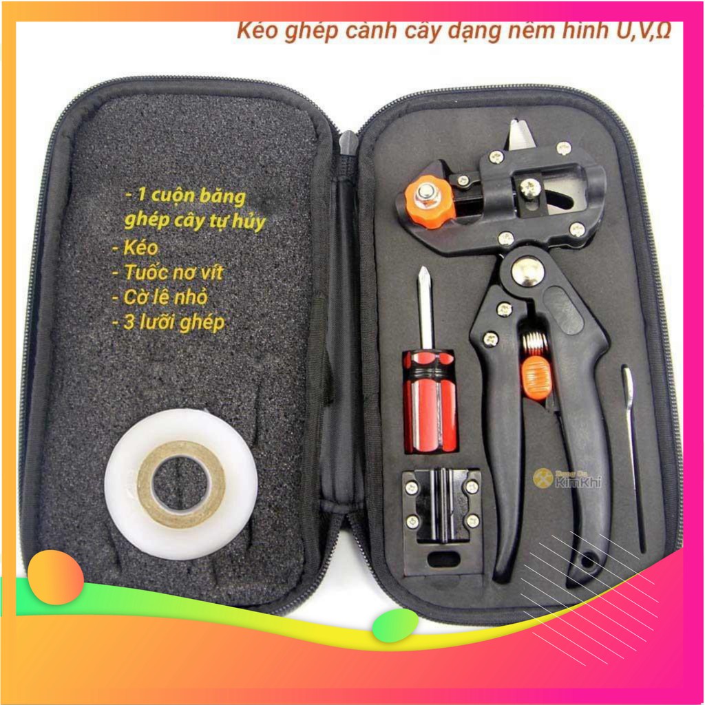 Rẻ vô địch Kéo ghép cành cây thép carbon cứng + Cuộn băng keo ghép 3cmx85m