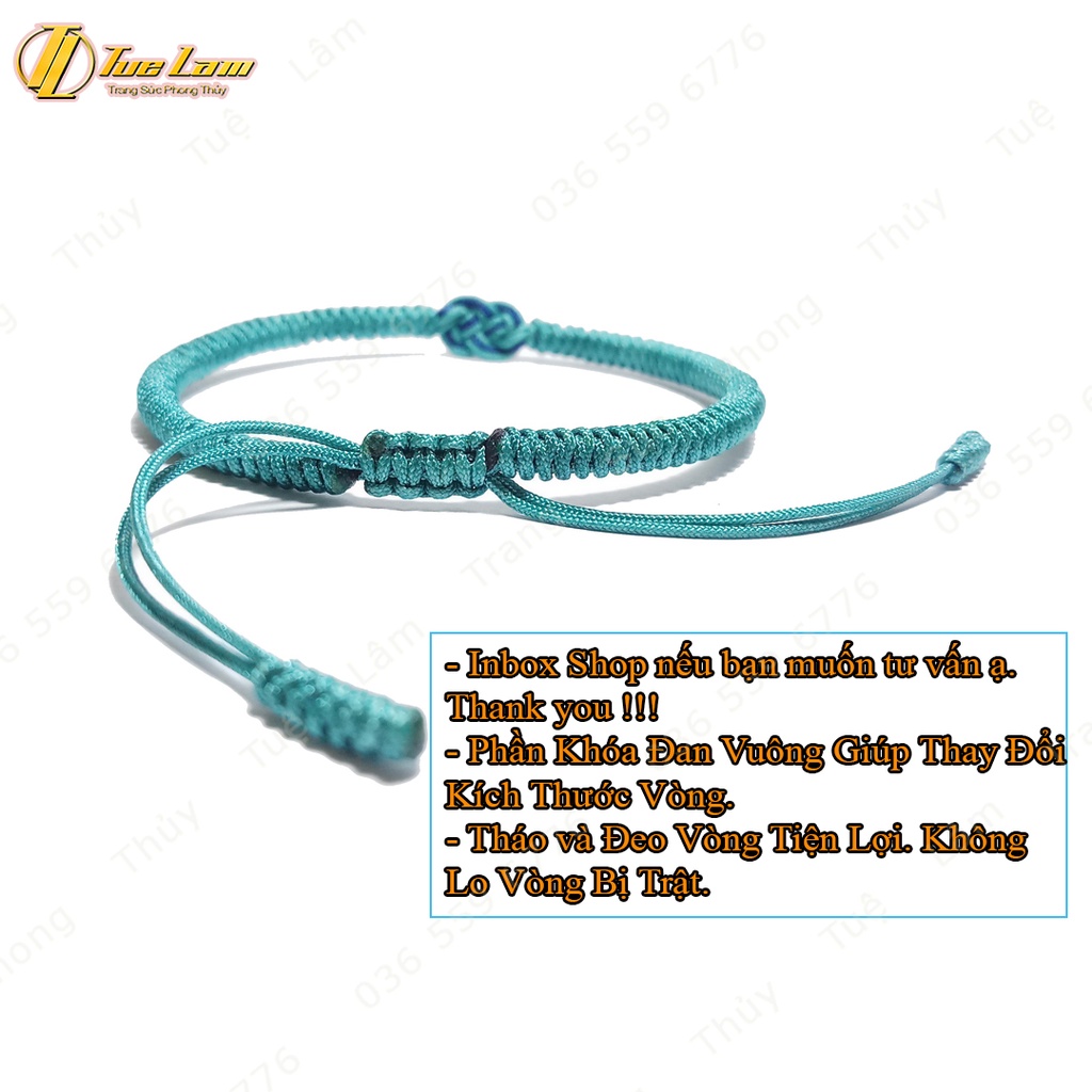 Vòng tay may mắn nữ dây chỉ màu xanh dương cao cấp bện kiểu vô cực tình duyên - Tuệ Lâm