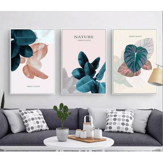 Bộ tranh treo tường hd nature green plants kt 30 x 45 cm