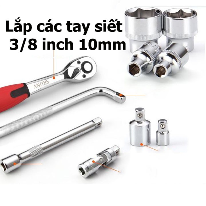 đầu tuýp lục giác 10mm loại ngắn từ 6-24mm