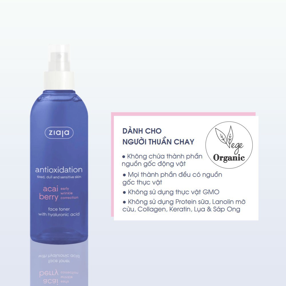 XỊT CÂN BẰNG DƯỠNG ẨM HYALURONIC CHỐNG OXY HÓA – ZIAJA – 200ML