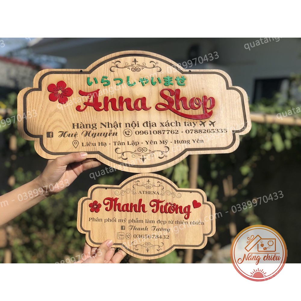 Bảng hiệu gỗ cỡ To treo shop_ Bảng decor cho shop bán online_ bảng hiệu gỗ