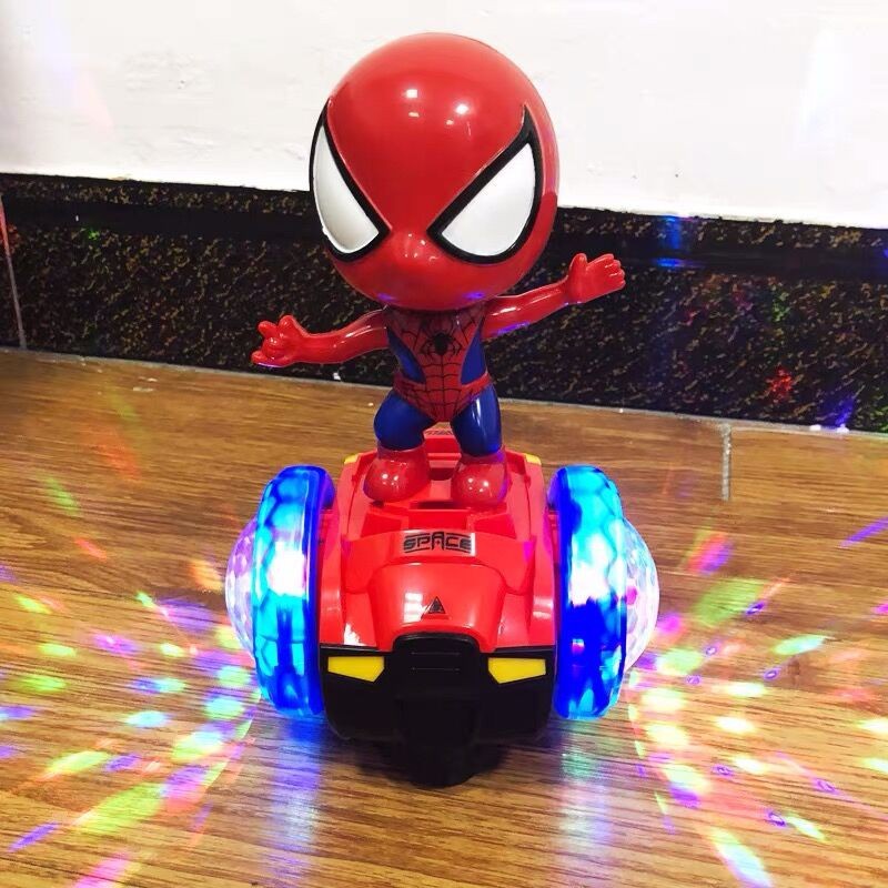 Xe Siêu nhân nhện thăng bằng quay 360 độ phát nhạc vui nhộn cho bé