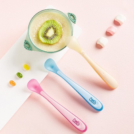 THÌA ĂN DẶM SILICONE, MUỖNG ĂN DẶM SILICONE CHO BÉ CÓ THỂ THAY ĐỔI MÀU SẮC THEO NHIỆT ĐỘ KUB