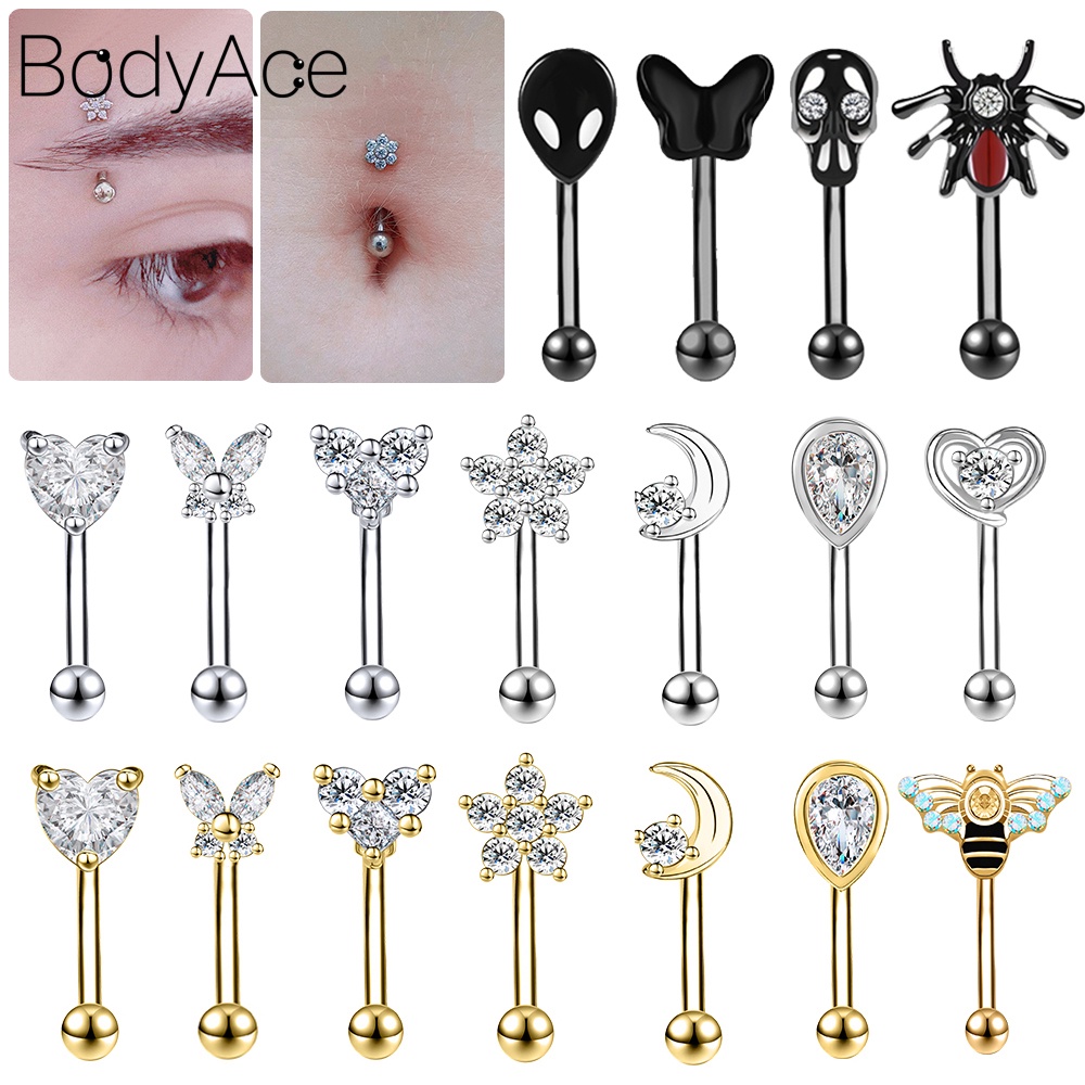 1 Khuyên Xỏ Lông Mày / Môi / Môi Bằng Thép Không Gỉ Hình Hoa / Người Ngoài Hành Tinh Helix Rook