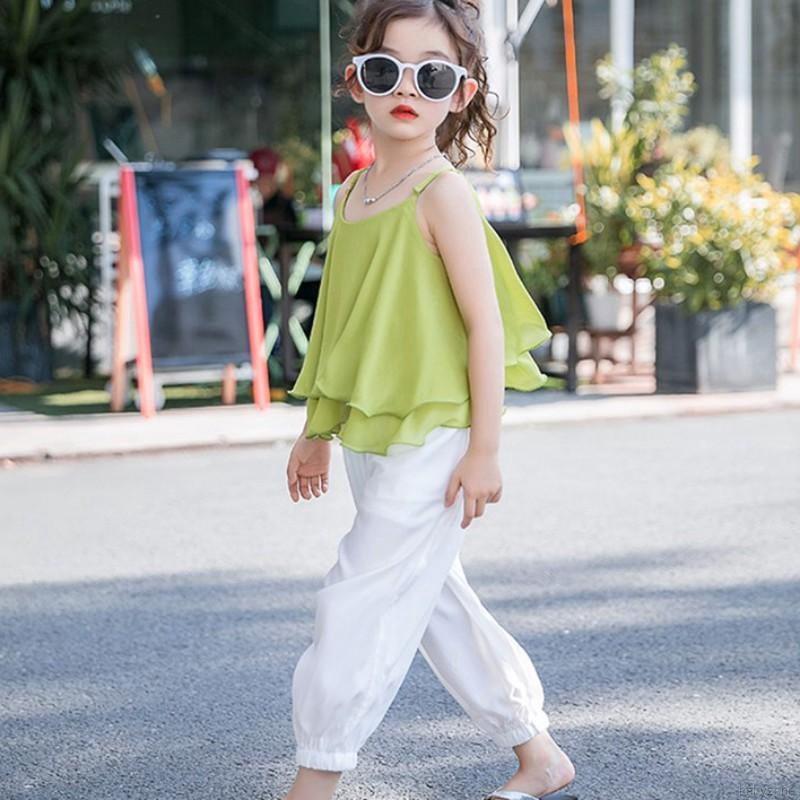 Set Áo Sát Nách+Quần Dài Cho Bé Gái