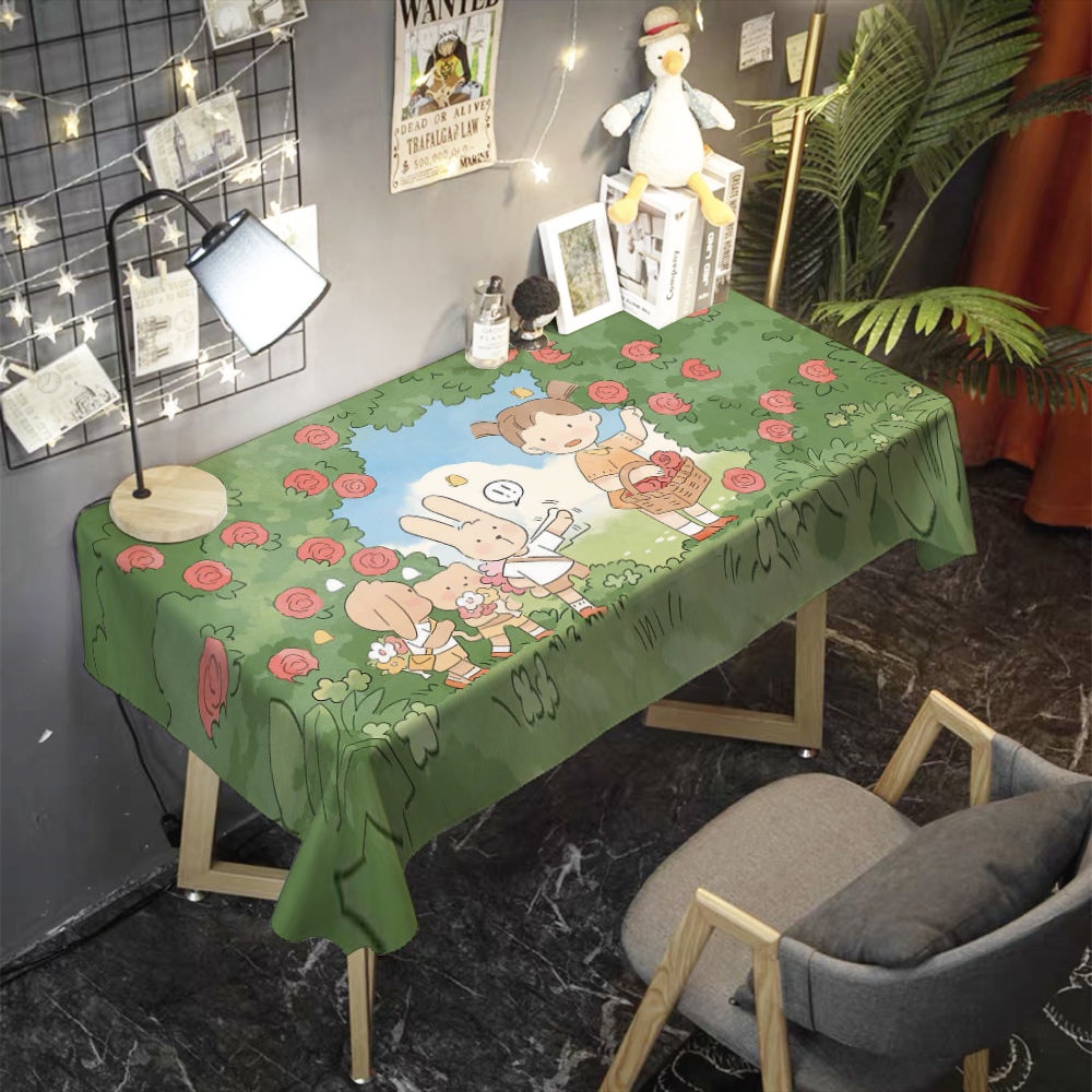 Khăn Trải Bàn Hình Chữ Nhật In Họa Tiết Hoạt Hình Dễ Thương Trang Trí Phòng Khách / Phòng Ngủ