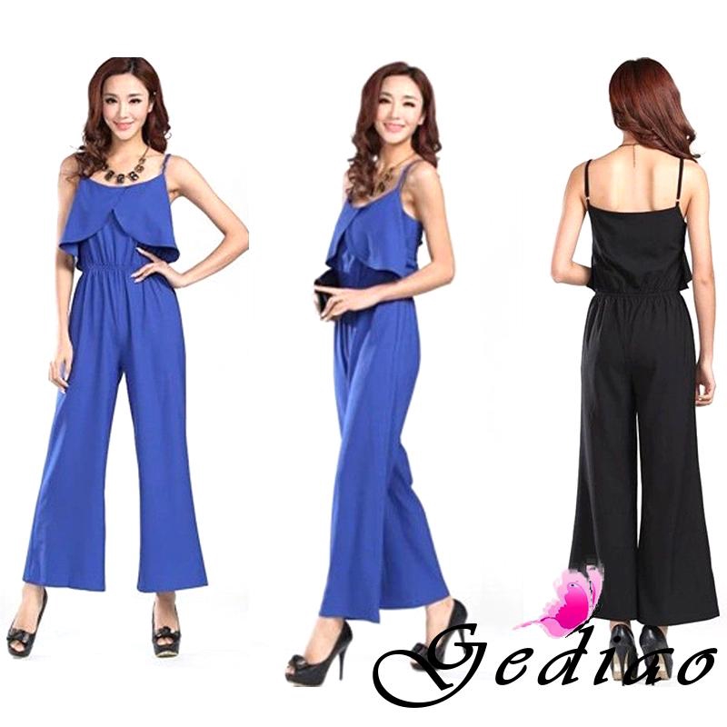 Jumpsuit voan không tay quần ống rộng thanh lịch cho nữ
