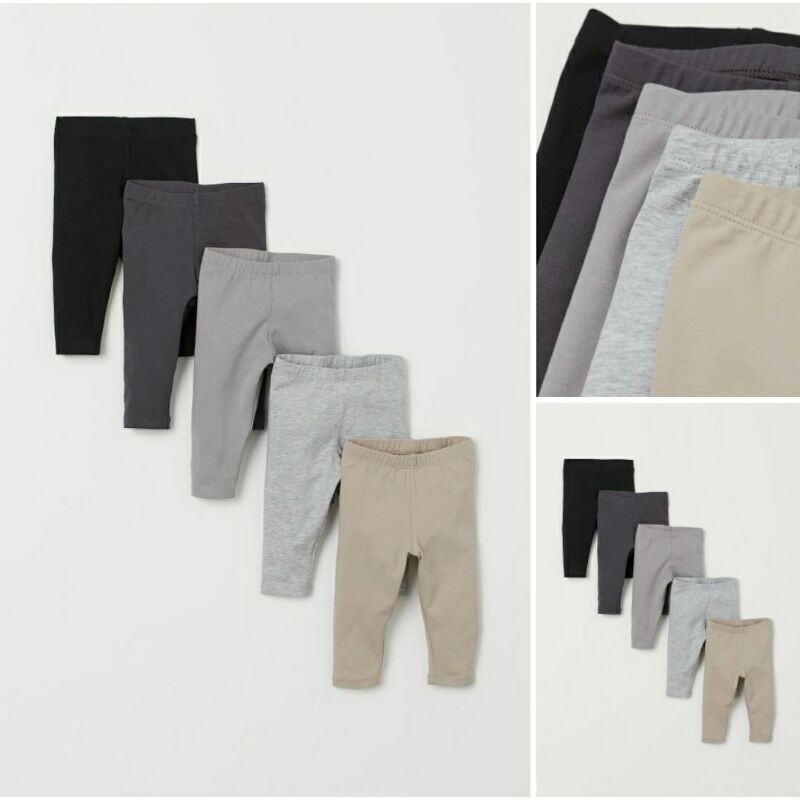 Set 5 quần legging cotton săn sale khủng HM UK sz 4-6, 12-18