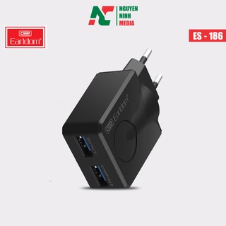 Cốc Sạc Earldom ES - 186 2 Cổng USB - Hàng Chính Hãng