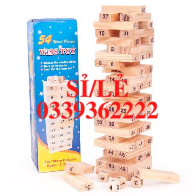 [ COCOLOVE ] Combo 5 bộ đồ chơi rút gỗ mini 54 thanh