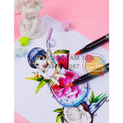 [ TÂM TÂM ]-Bút cọ màu nước sakura, KOI COLORING BRUSH, bút marker (tổng 49 màu-1/3)-