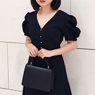 Đầm công sở đen basic form nhỏ (kèm hình thật)
