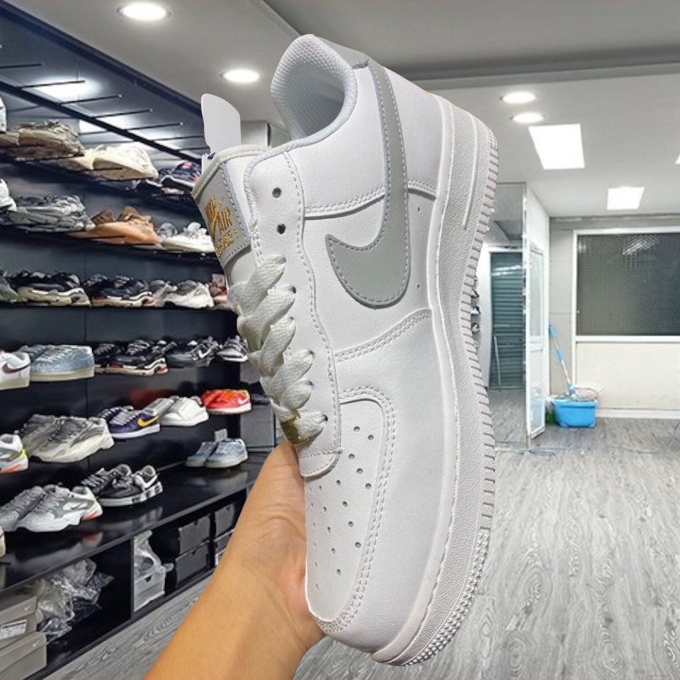 Giày thể thao AF1 vệt xám logo vàng full bill box 1.1 - Yabi_boutique