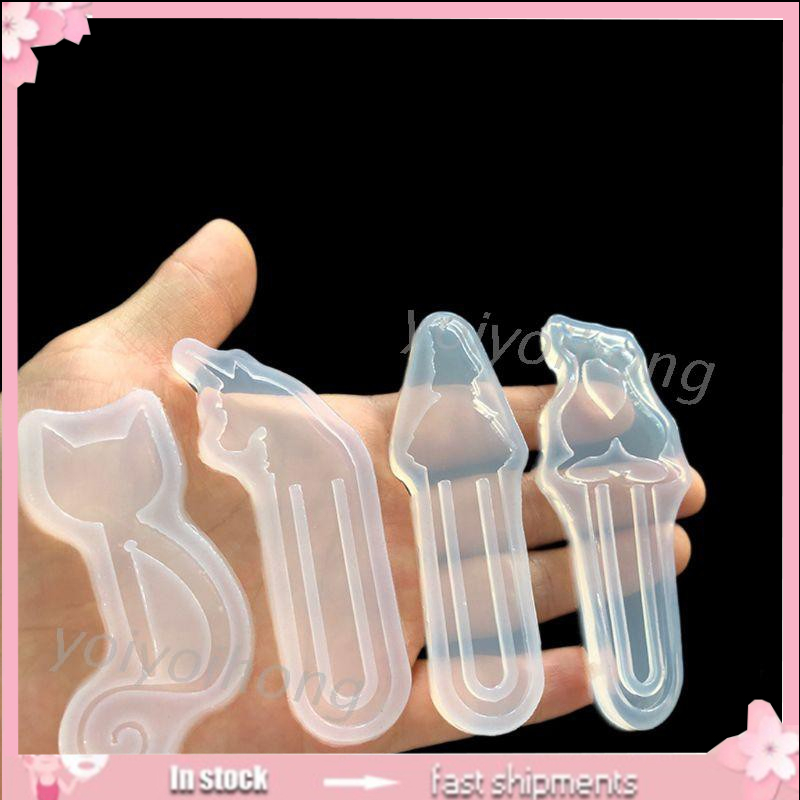 Khuôn Silicone Làm Thanh Đánh Dấu Sách Hình Mèo