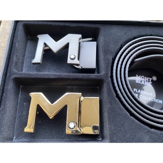 Thắt lưng MB 2 mặt khoá da thật