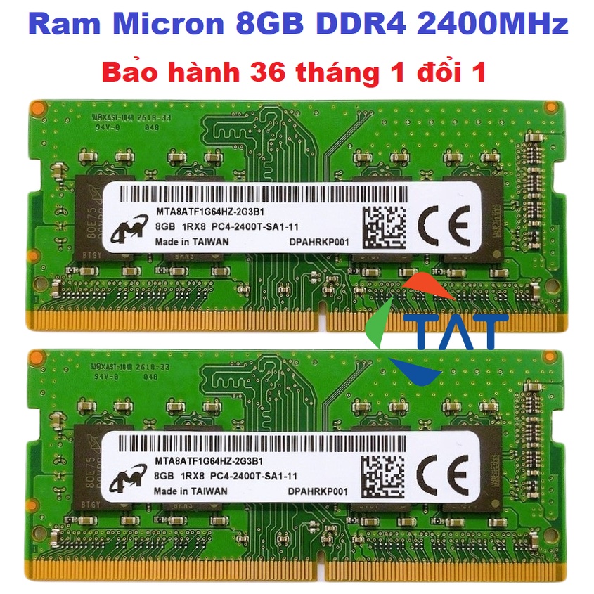 Ram Micron 8GB DDR4 2400MHz Dùng Cho Laptop Macbook - Bảo hành 36 tháng 1 đổi 1